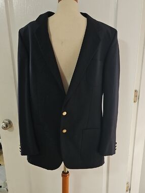 Classic Men's Navy Blazer with Gold Buttons